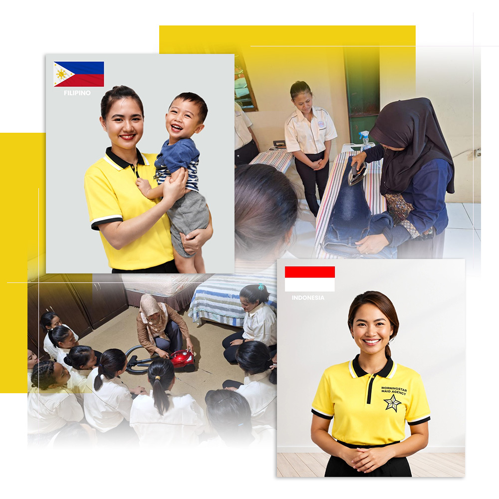 Morningstar domestic helpers from the Philippines and Indonesia providing household care